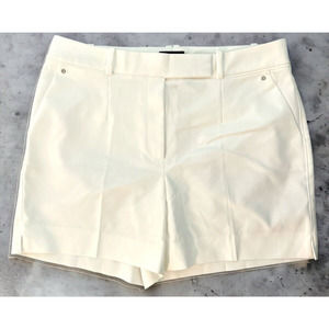 White House Black Market The 5” Short Stretch White Solid Womens Size 10